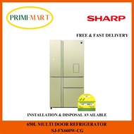 SHARP SJ-FX660W-CG MULTI DOOR REFRIGERATOR - 2 YEARS SHARP WARRANTY + FREE DELIVERY