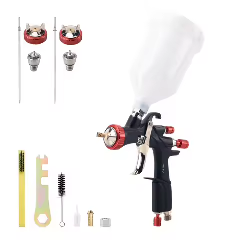 AEROPRO R500 LVLP Air Spray Gun with 1.3/1.5/1.7mm Nozzles, A610 Paint Guns Automotive for House Pai