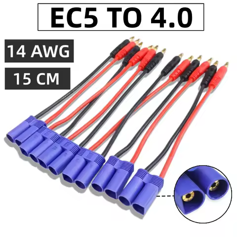 EC5 Connector to 4.0mm Male Banana Plugs Charge Cable 14AWG Silicone Wire 15CM for RC Lipo Battery I