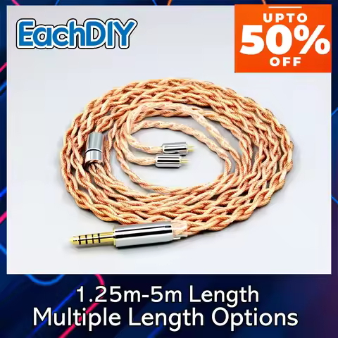 Coaxial Graphene Mixed Shielding7N OCC Earphone Cable For 0.78mm Flat Step JH Audio JH16 Pro JH11 Pr