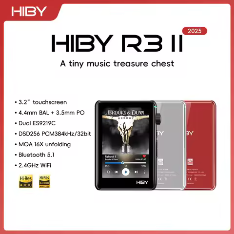 HiBy R3 II 2025 / R3 Gen 2 Music Player Bluetooth 5.1 WiFi MQA16X DSD256 Web Radio USB Audio Dongle 