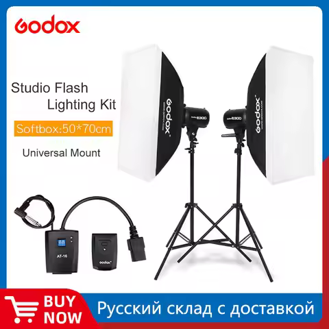 600Ws Godox E300 2x 300w Strobe Studio Flash Light Kit 600W - Photographic Lighting - Strobes, Light