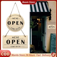 Open Close Sign Signage Creative Store Signage Wooden Open/Close Wall Hanging Signage Decoration