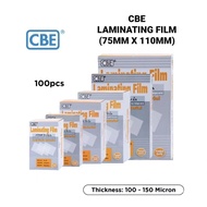 (1PKT) CBE Laminating Film 100'S | 75MM X 110MM | 150MIC | 塑封膜 X 1PKT
