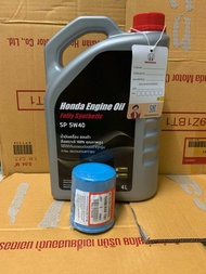 น้ำมันเครื่อง 5w40 สังเคราะห์แท้ แถมกรองHonda