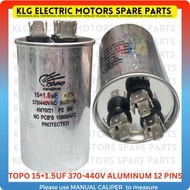 Topo Aluminum capacitor 15+1.5uf 370v 440v water pump parts