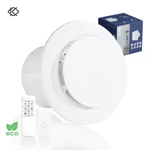 KCvents Room Ventilation Fan With Backdraft Damper and Remote Control For Bathroom Kitchen Wall Moun