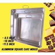 Aluminium Square Cake Mould / Acuan Loyang Kek Tin Segi Empat & Kuih （8.5“/ 10“ /11.5“ inch）