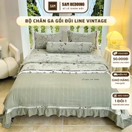 Linen Vintage MarkJacob bedding set - set of 5 Piece (covered sheet - bare duvet cover with lock - 2