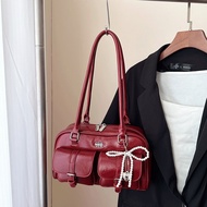 Fashionable Classic Solid Color PU Waterproof Fabric, Featuring Letter Pattern Design With Zipper Cl