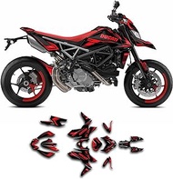 Kungfu Graphics Custom Decal Kit for Ducati Supermoto Hypermotard 950 Hypermotard950 2019 2020 2021 2022 2023, Red Black, DCTHYP9519N001-KO
