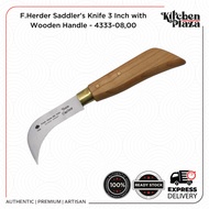 F.Herder Saddler's Knife/Leather Knife 3 Inch with Wooden Handle - 4333-08,00