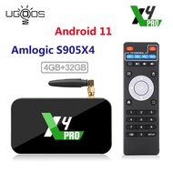 UGooos X4 Pro กล่องทีวี11 Amlogic S905X4 LPDDR4 4GB 32GB รองรับ AV1 CEC HDR 1000M BT4.0 OTT 4K กล่อง