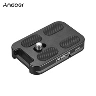 Andoer QR-60 อะลูมินัมอัลลอย Universal QUICK RELEASE PLATE 1/4 "ที่ยึดสกรูพร้อมห่วงยึดสำหรับ ARCA - Swiss มาตรฐานหัวบอลขาตั้งกล้องสามขาสำหรับ CA - Non Ni - Kon SO - NY DSLR Camera