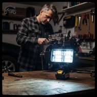 [8C11]  18V  Battery LED Work Light 3 4 Inch Flood Lamp Cordless Portable for Job Site Lighting [8C]