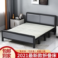 Foldable Bed Four-Fold Bed Single Double Bed Plank Bed Iron Bed Simple Lunch Break Portable Hard-Based Bed Noon Break Be