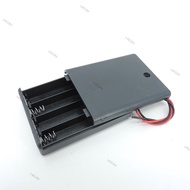 1/3pcs 4 Slot AAA 6V Battery Holder Case Box with Leads with ON/OFF Switch Cover Standard Battery Co