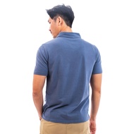 camel active Men Short Sleeve Polo-T in Regular Fit with Stripe in Navy Blue Cotton Jersey 280-SS24H1124