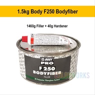 2K Car Body Repair Filler - HB Body F250 Fiber Glass Polyester Putty 1500g