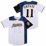Japanese Ham Team 11, Shohei Ohtani, full baseball jersey, hip-hop rap street fashion shirt, green j
