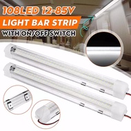 1/2Pcs 12V 24V 108 LED Bar Car Interior Light Lamp Strip Light Bar Switch for Van Lorry Truck Camper