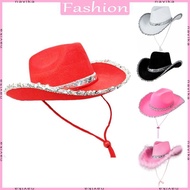 NAV Cowgirl Party Hats Cowboy Hat Funny Cowgirl Cosplay Red Cowboy Hat Costume