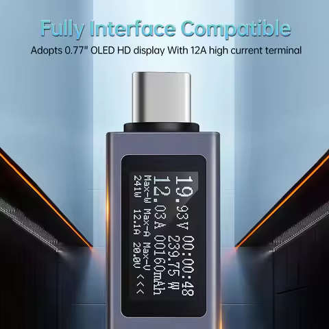 DC 4-30V KWS-2301C Voltmeter Ammeter Power Meter Type-C Voltage Current Power Tester Monitor Mobile 