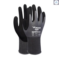 1-Pair Nitrile Impregnated Work Gloves Safety Gloves for Gardening Maintenance Warehouse for Men and Women (Black Gray S) Tolo4.29