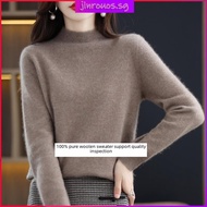 Clearance Special Offer Cashmere Sweater Women 100 Pure Cashmere Half High Loose Sweater All-Match W