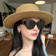 Cermin Mata Hitam Estetik Old Money 2025 untuk Wanita, Perlindungan UV400, Bingkai Aviator Pelangsin