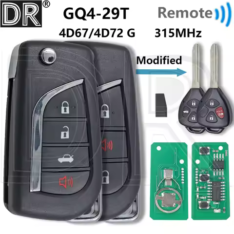 Great GQ4-29T 4D67/4D72 Chip Modified Flip Car Remote Control Key For Camry Corolla Vibe Matrix Venz