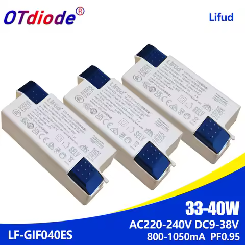 Lifud LED Driver DC9-42V 30W-40W LF-GIF040ES 800mA 850mA 900mA 950mA 1000mA 1050mA No Flicker 0.95PF