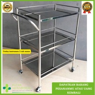PROMO- TROLI INSTRUMEN 3 SUSUN STAINLESS / MEJA INSTRUMEN | TROLLEY INSTRUMEN - MINAMIA SHOP