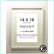 14x18 Inches Plus 1.5" Mat Photo Frame - Picture Frame - Wall Frame