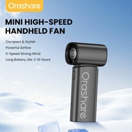 Orashare HF17 Handheld Mini Fan 4000mAh Rechargeable 5 Gear Strong Wind LED Display Portable Jet Fan