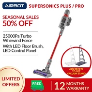 【In stock】 ♩Airbot Supersonics PRO ( Red ) 25000Pa Cordless Portable Handheld Cleaner OLED screen, LED Floor Brush (1 Yr