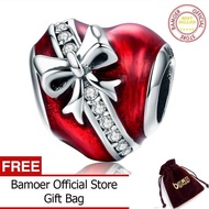 BAMOER จัดส่งฟรีโรแมนติกใหม่925เงินสเตอร์ลิงกรกฎาคมโบว์โบว์ลูกปัดใส CZ พอดีกับสร้อยข้อมือและสร้อยคอ 