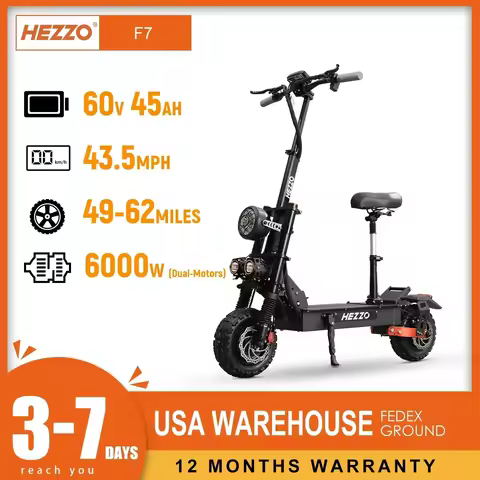 F7 mobile APP Control Electric Scooter 6000W 60V 45AH 11-inch Off-road tires Foldable Electric Scoot