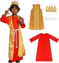 GRAJTCIN Kids 3 Wise Men Costume Wiseman Boys Three King Costume Biblical Nativity Outfit Christmas 