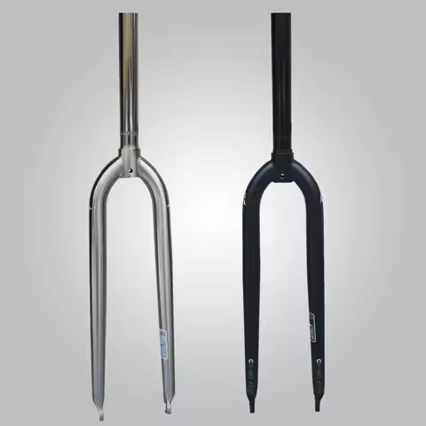 kro DR Cly Steel Hard Fork 26 Inch Titanium Color Brued Mountain Bike Fork Durable Metal Mountain Bi