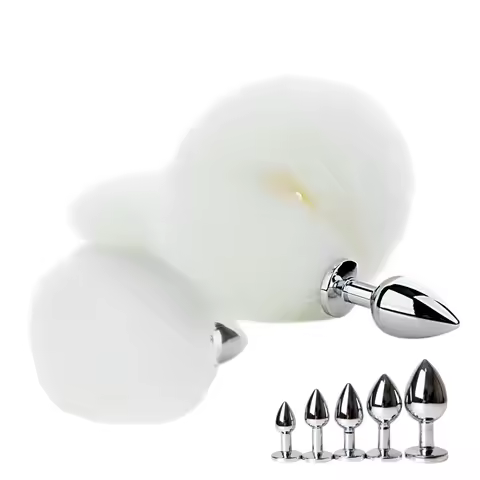 Exotic Anue Plug Toys with Separable Fox Tail Metal Butt Plug for Couple Women Anal Games Rabbit Cos