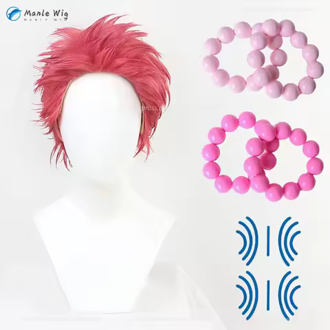 Anime Akaza Cosplay Wig Short Red Akaza Wigs Heat Resistant Synthetic Hair Halloween Party Hakuji Co