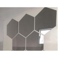 HIASAN DINDING Hexagonal acrylic wall Decoration Imported mirror wall Sticker