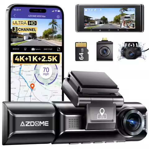 AZDOME 4K Dash Cam M550 Max Built-in GPS Wifi Camera Car DVR 3.18”Screen Night Vision 24H Parking Mo