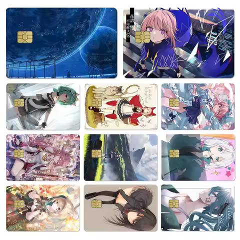 Genshin Impact Anime Izumi Sagiri Card Sticker Cute Cat Housemaid Thin Sticker Film Skin Case for Sm