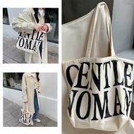 ⚜️Khun Chay สต็อกไทย⚜️ กระเป๋าผ้าแฟชั่น Gentle Woman กระเป๋าผ้าใบแคนวาส