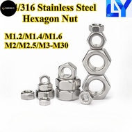 TD [LY-LJLM] 304/316 Stainless Steel, Hexagonal Nut M1.2/M1.4/M1.6/M2.5/M3-M30 Stainless Steel Locki