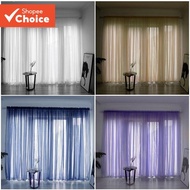 Modern White Sheer Kitchen Curtain 100x270cm - Pastoral Valances & Tiers Sheer Curtain