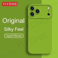 For iPhone17 Pro Max Case YIYONG Square Liquid Silicone Soft Cover For iPhone 17 16 16e 15 Pro Max i