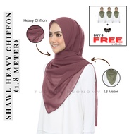 (BUY 3 FREE 1 GIFT) PREMIUM SHAWL HEAVY CHIFFON (1.8 METER)